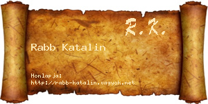 Rabb Katalin névjegykártya